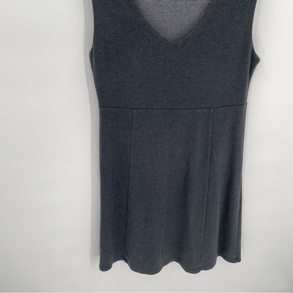 Horny Toad Womens Gray V-Neck Sleeveless Tank Dress Size Medium Micro stripe - Picture 3 of 9